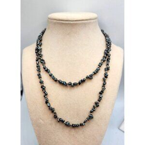 Hematite Chip Necklace With Bead Accent